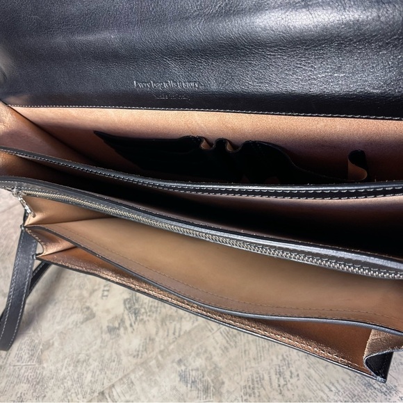 Time Resistance Leather Briefcase - Business Laptop Bag Italian Handmade - Picture 9 of 16